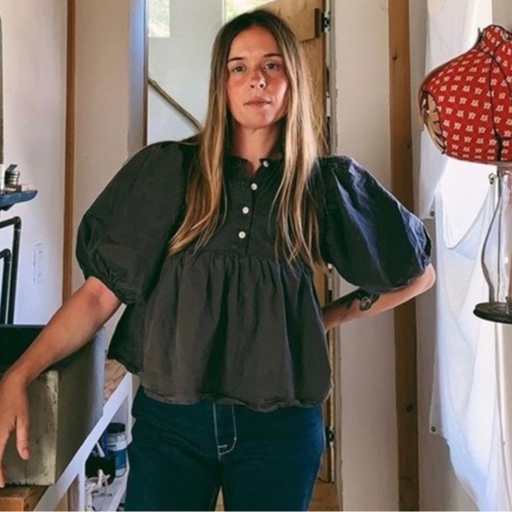 ⭐️SOLD⭐️ rudy jude adult day blouse top in indigo navy blue